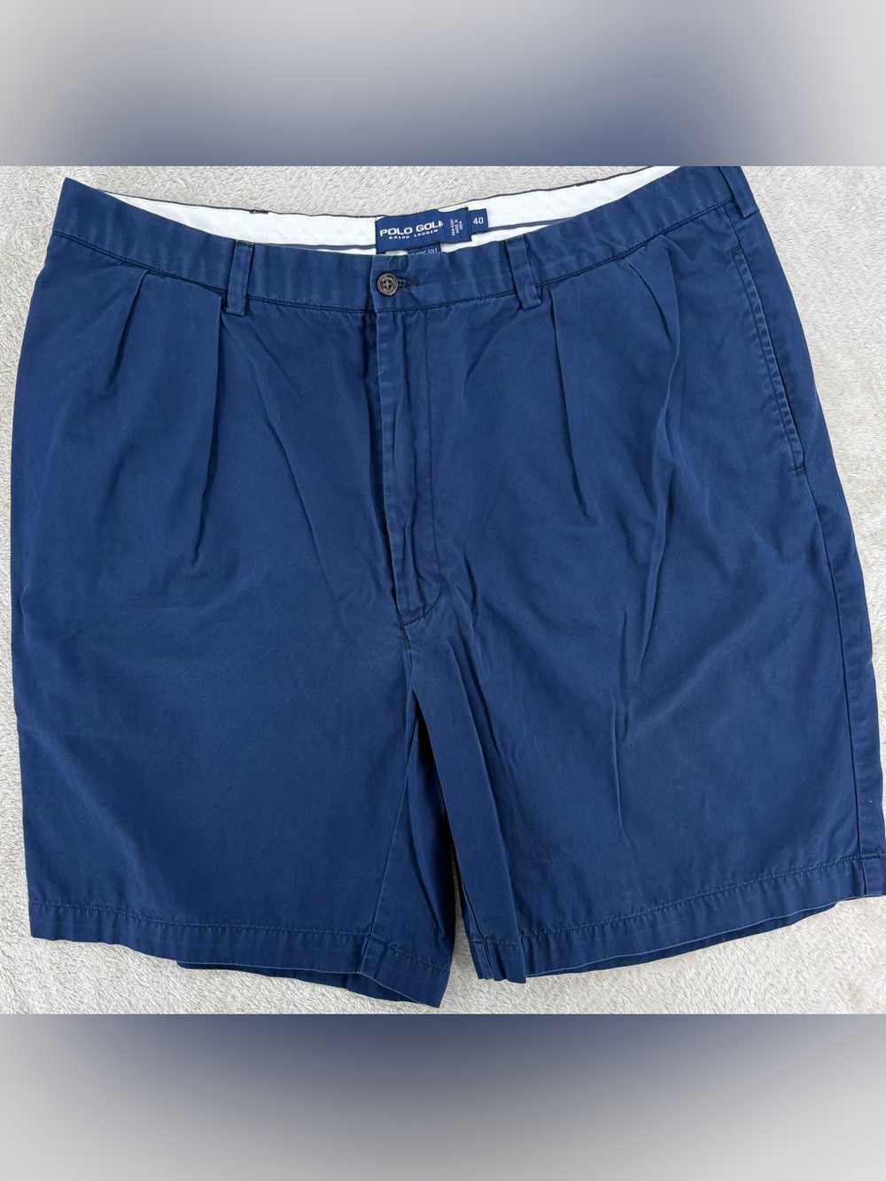 Polo Golf Ralph Lauren Men's Blue Pleated Chino Shorts Size 40 Classic Fit